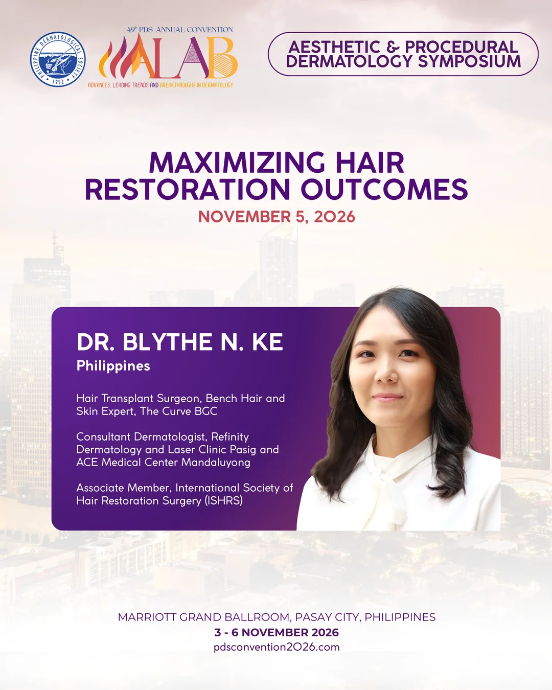 Official convention profile card for Dr. Blythe N. Ke