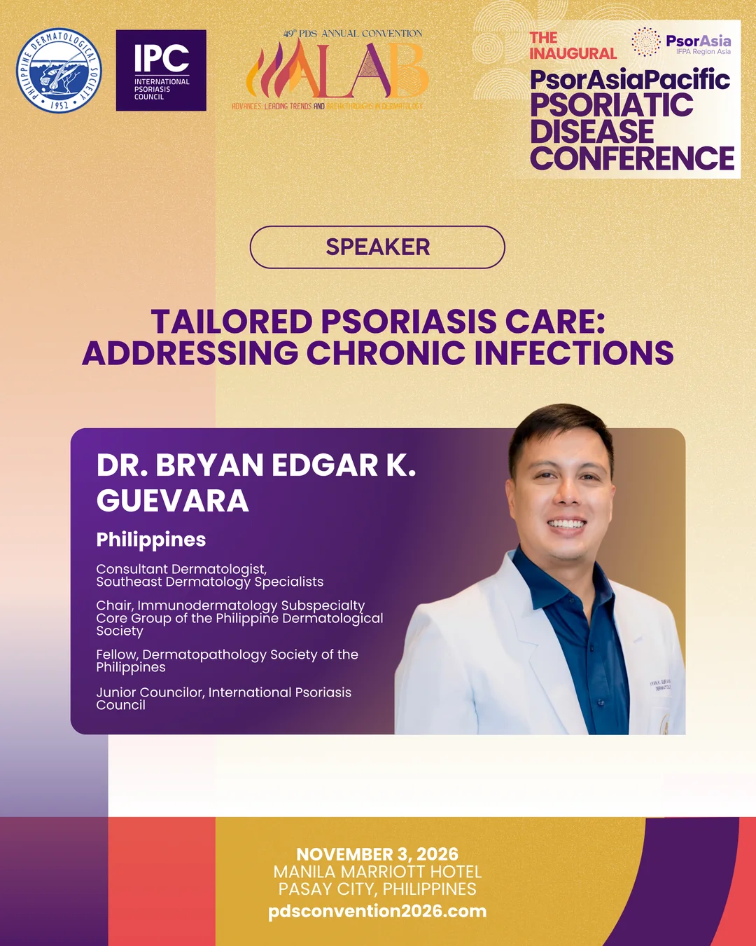 Official convention profile card for Dr. Bryan Edgar K. Guevara