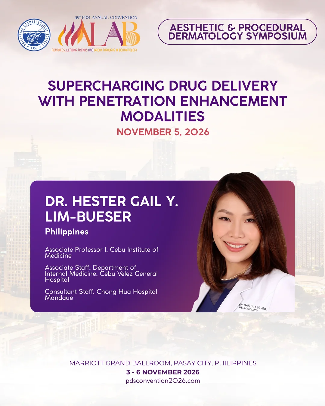 Official convention profile card for Dr. Hester Gail Y. Lim-Bueser