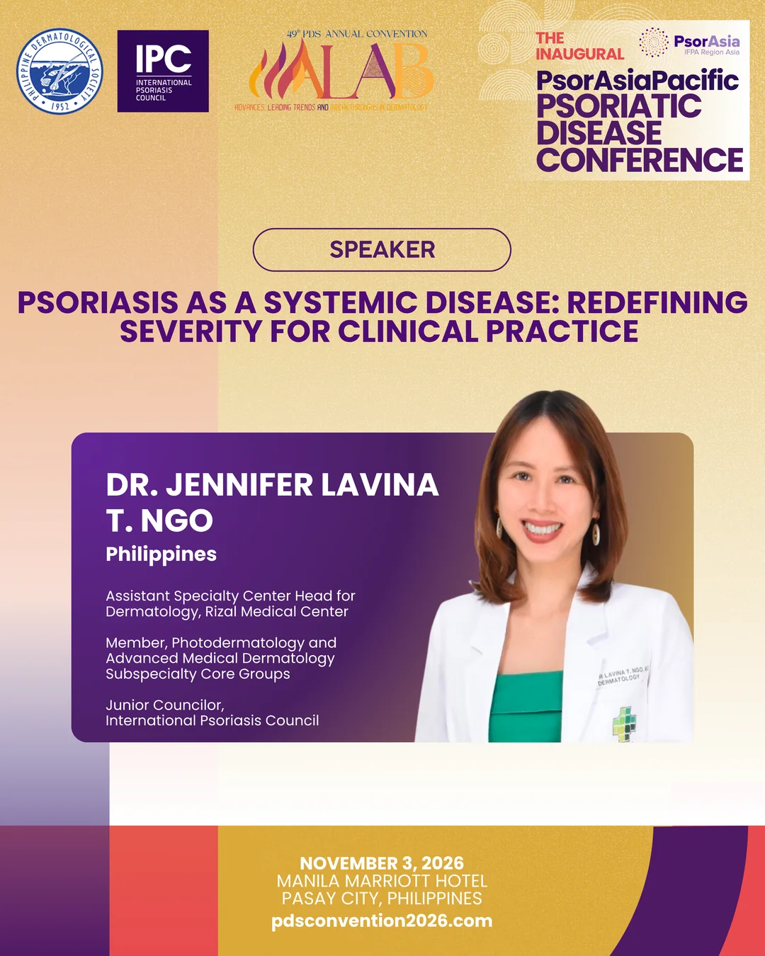 Official convention profile card for Dr. Jennifer Lavina T. Ngo