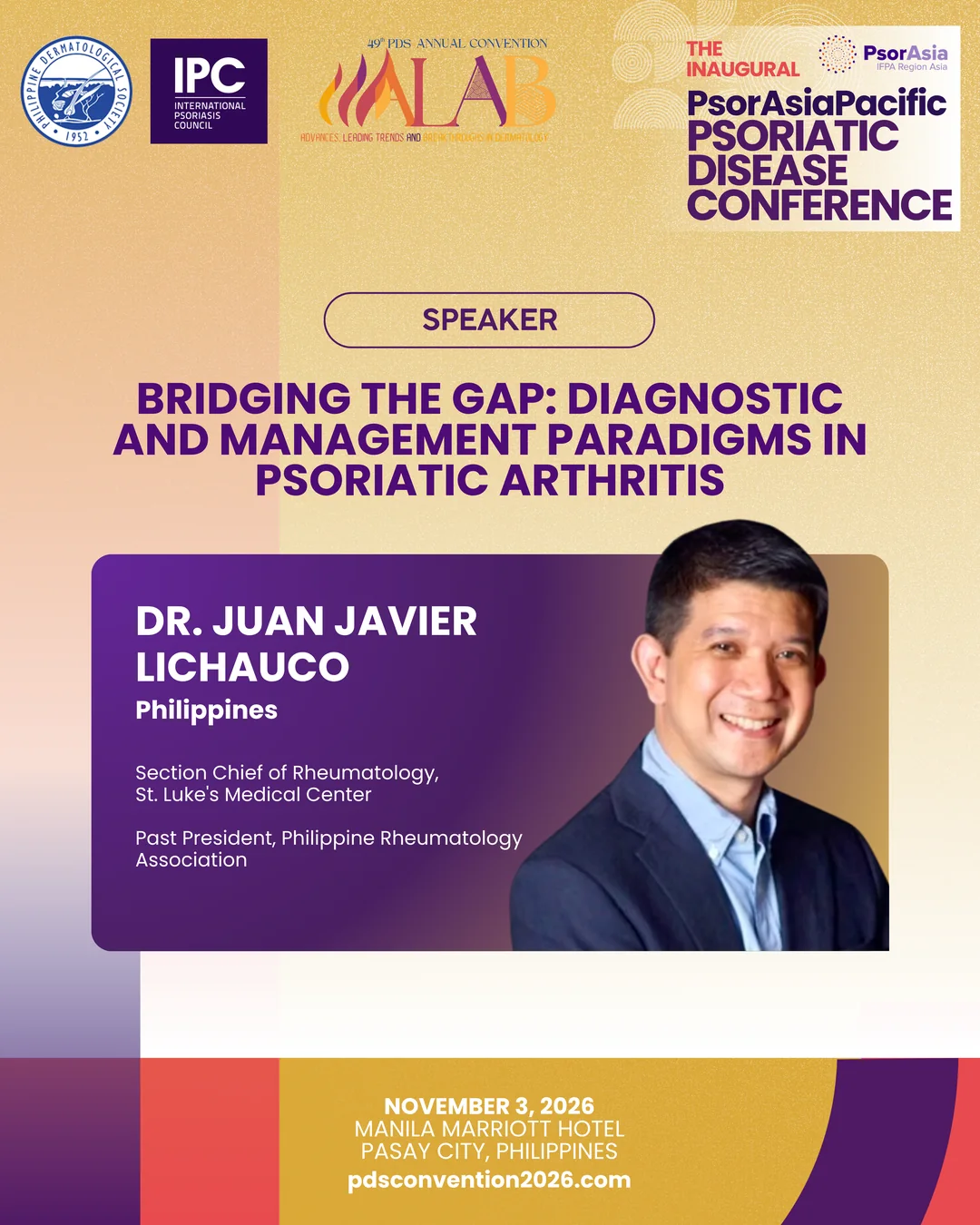 Official convention profile card for Dr. Juan Javier Lichauco
