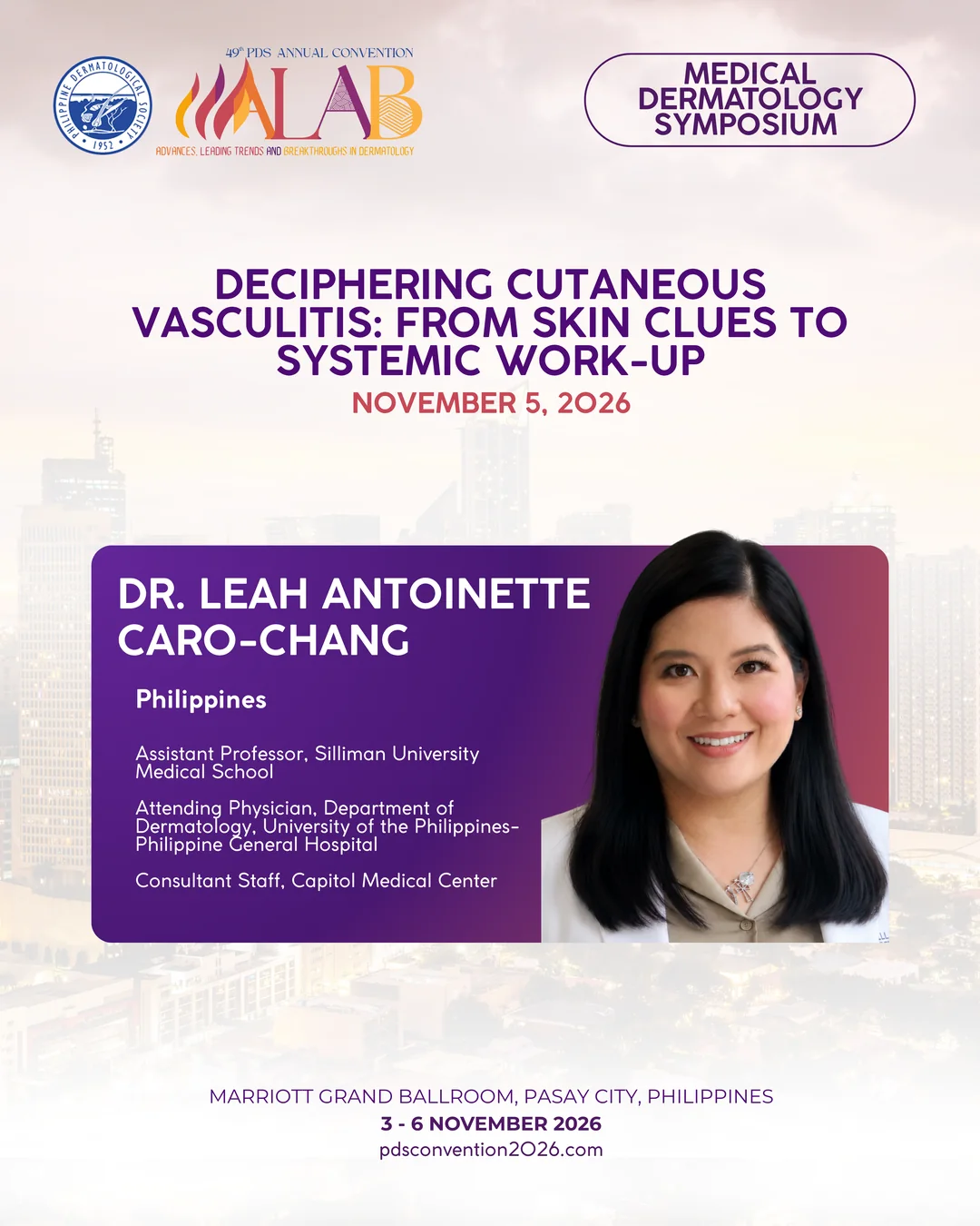 Official convention profile card for Dr. Leah Antoinette Caro-Chang