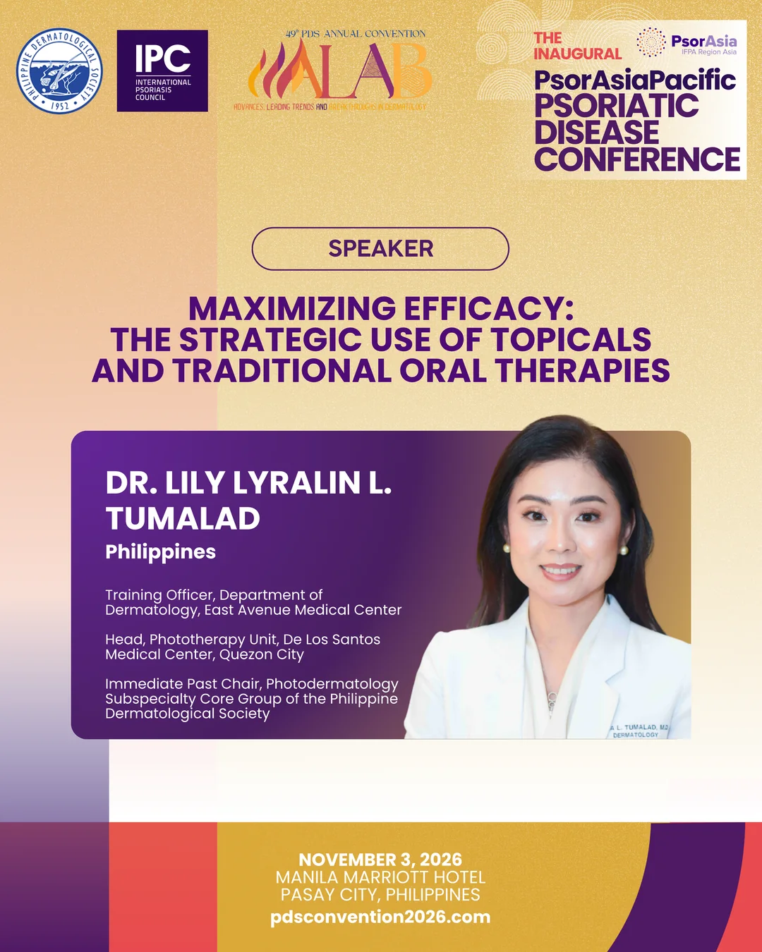 Official convention profile card for Dr. Lily Lyralin L. Tumalad