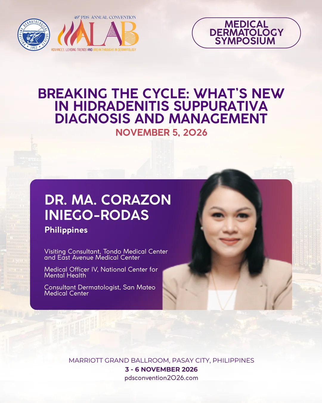 Official convention profile card for Dr. Ma. Corazon Iniego-Rodas
