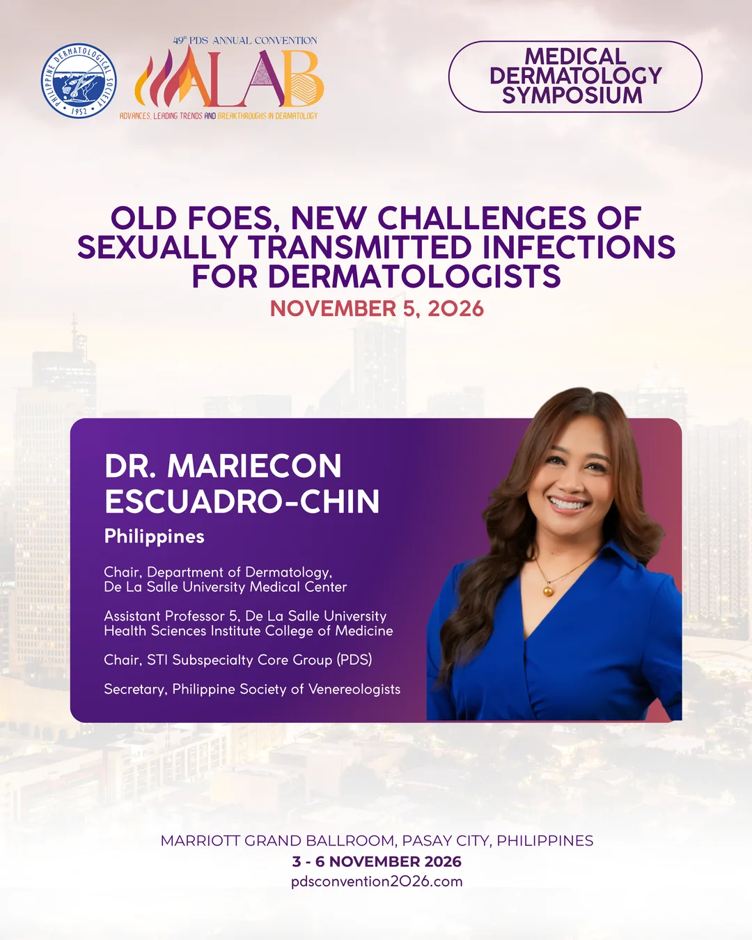 Official convention profile card for Dr. Mariecon Escuadro-Chin