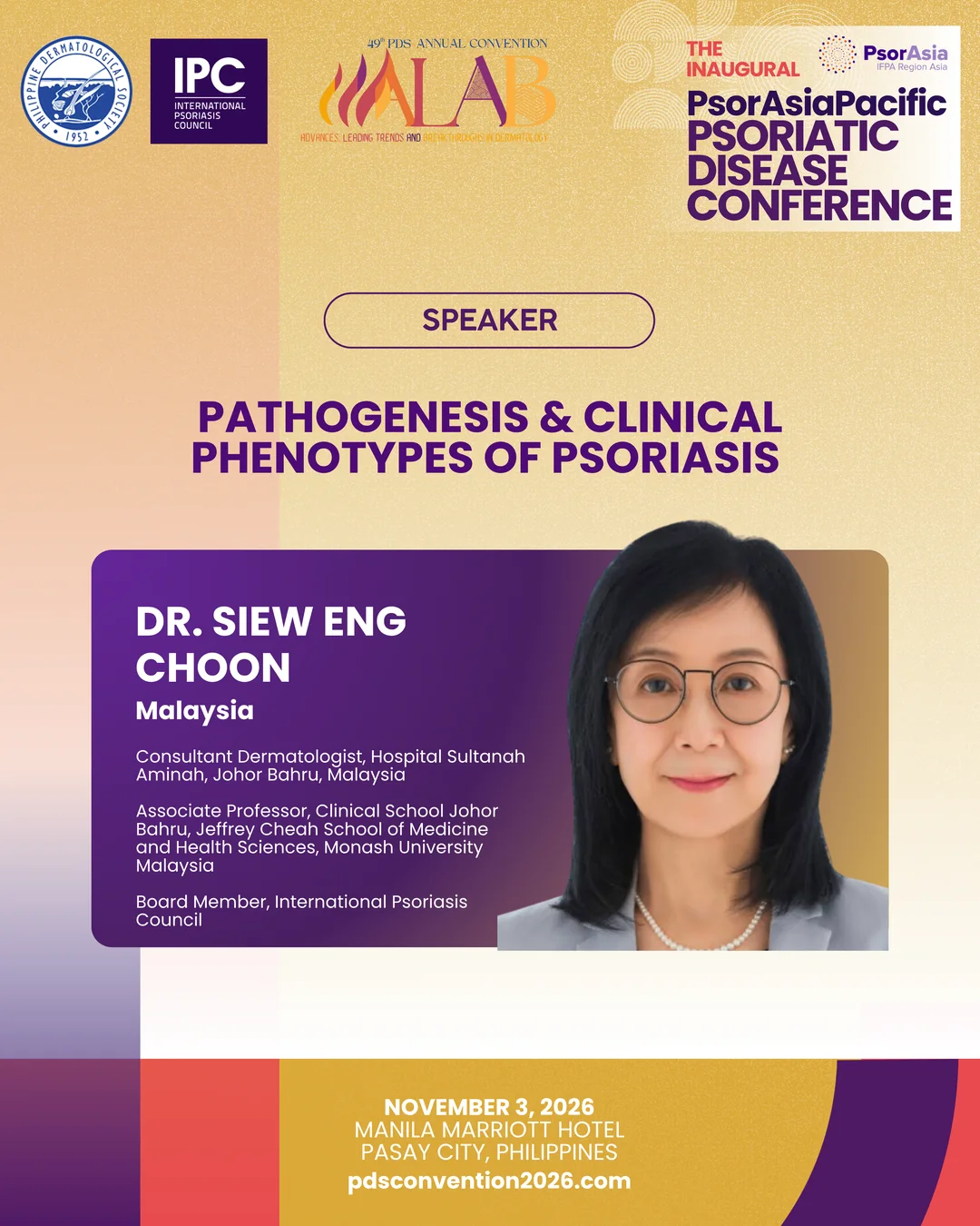 Official convention profile card for Dr. Siew Eng Choon