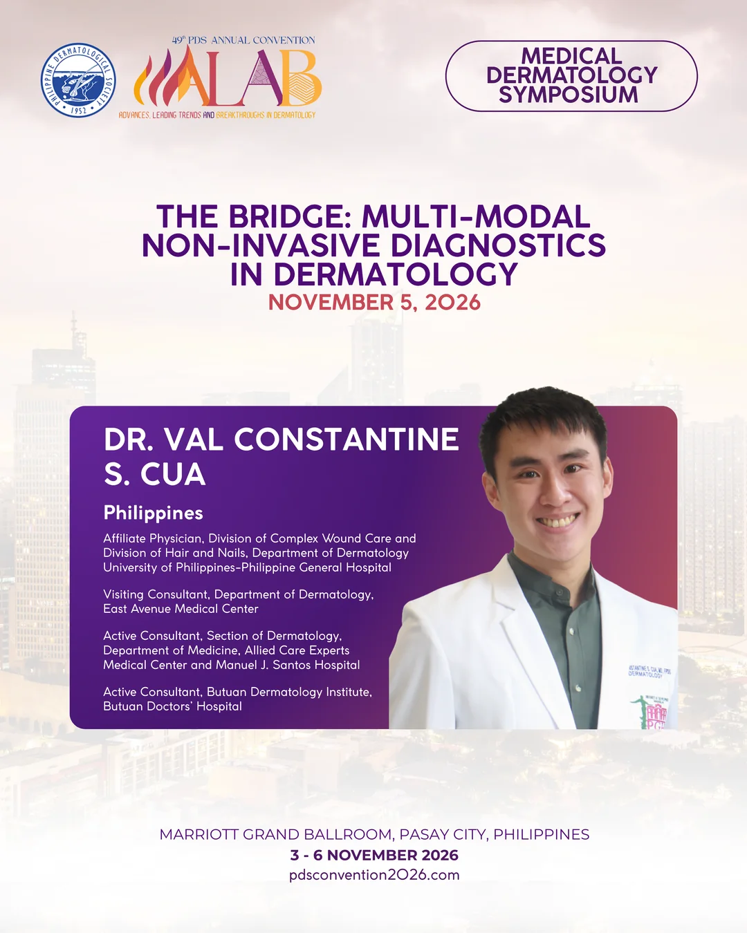 Official convention profile card for Dr. Val Constantine S. Cua