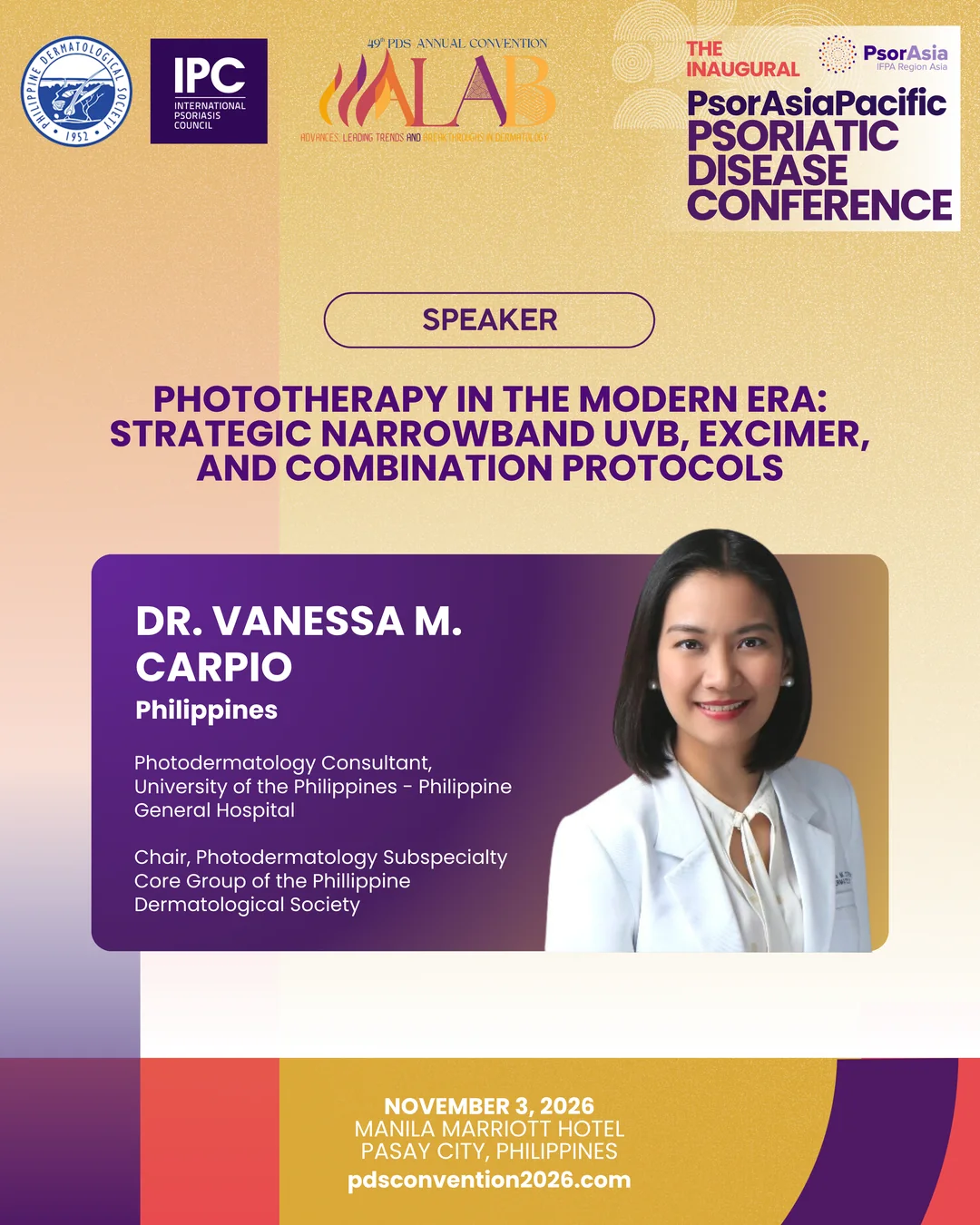 Official convention profile card for Dr. Vanessa M. Carpio