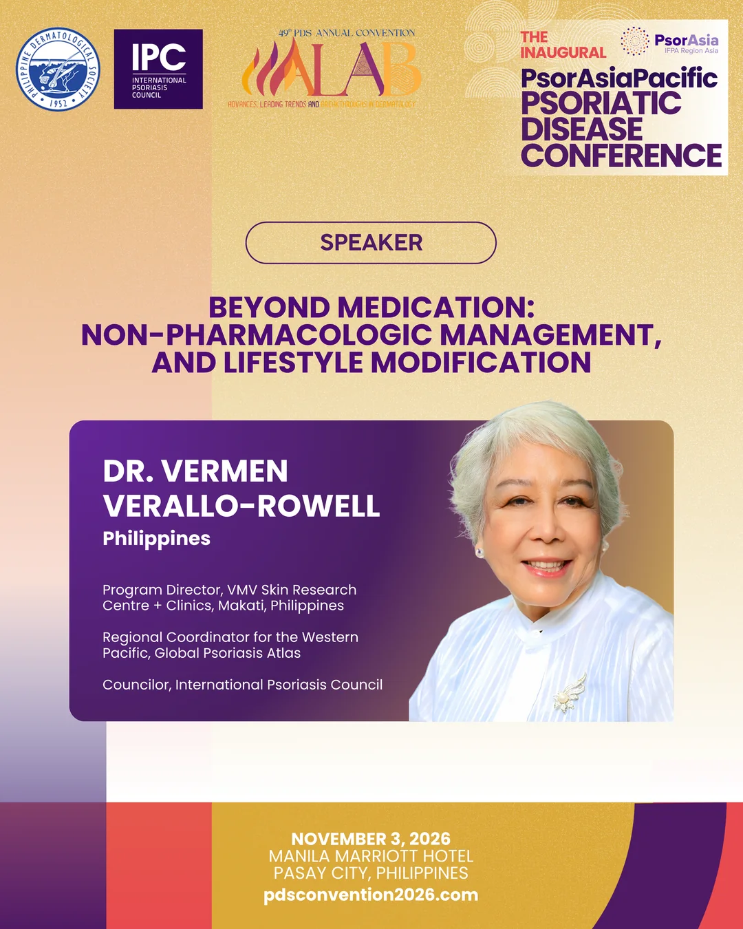 Official convention profile card for Dr. Vermen Verallo-Rowell