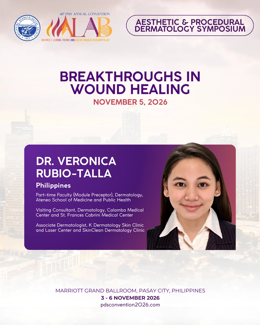 Official convention profile card for Dr. Veronica Rubio-Talla
