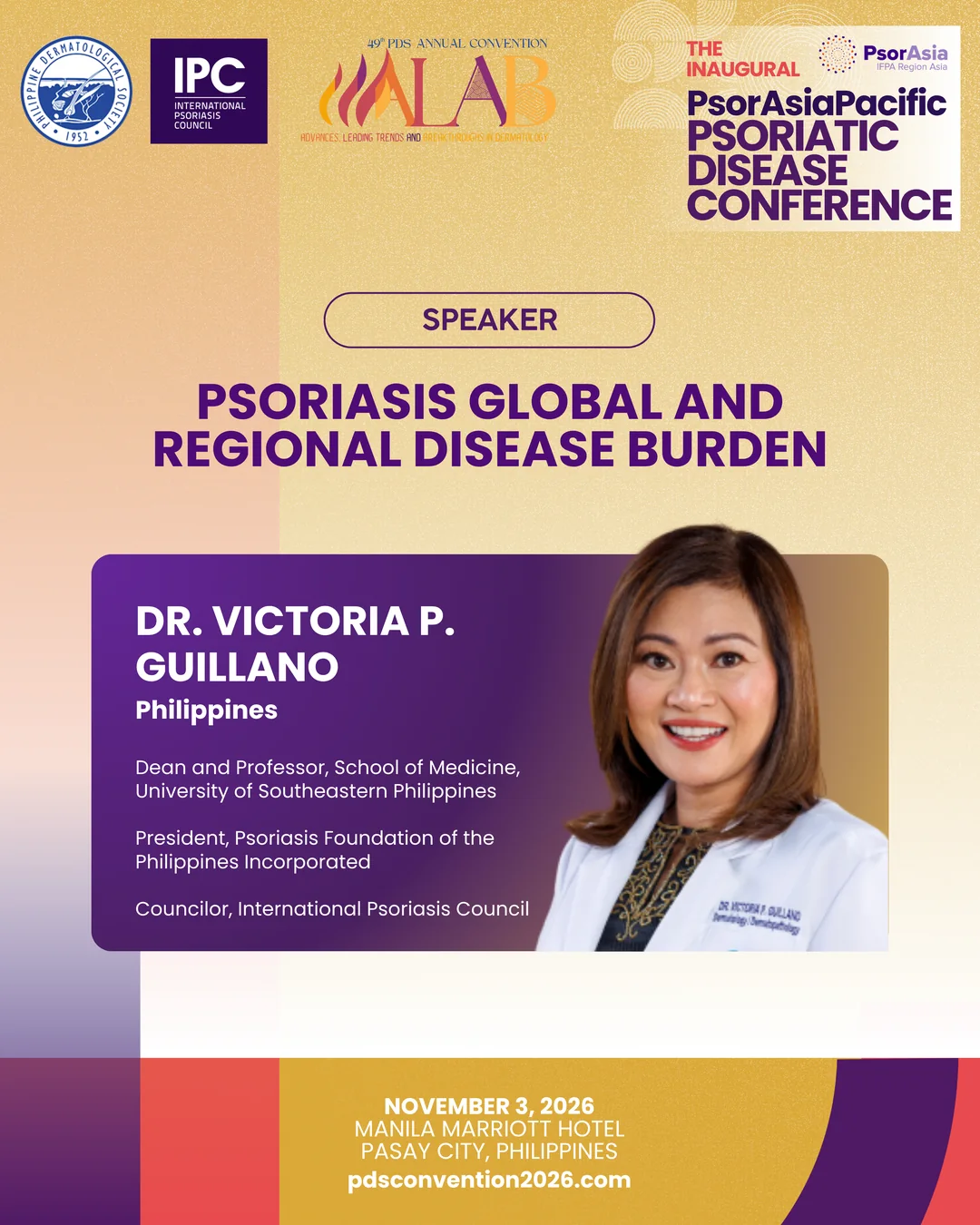 Official convention profile card for Dr. Victoria P. Guillano