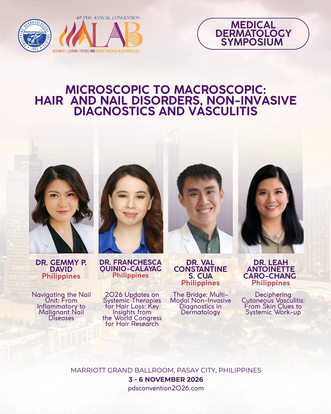 Microscopic to Macroscopic: Hair and Nail Disorders, Non-Invasive Diagnostics and Vasculitis symposium poster